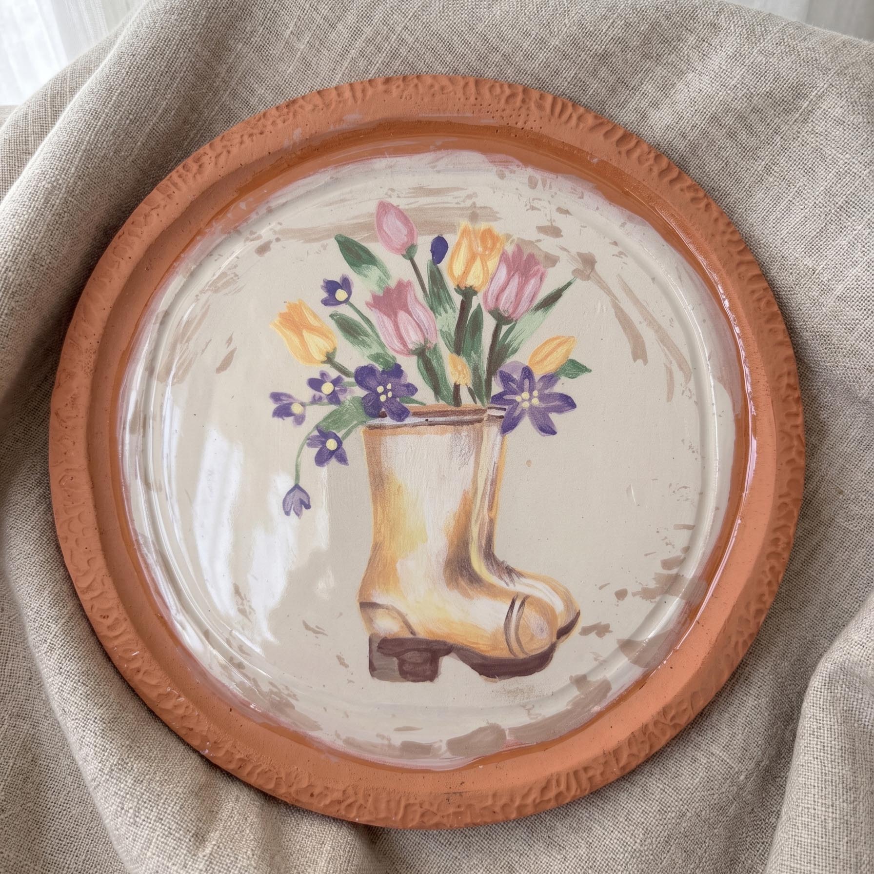 Garden boot in bloom